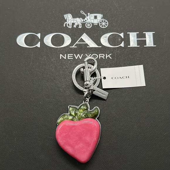 NWT Coachtopia Coach Strawberry Bag Charm Fruit 70% Recycled Resin FOB Keychain - Picture 8 of 15